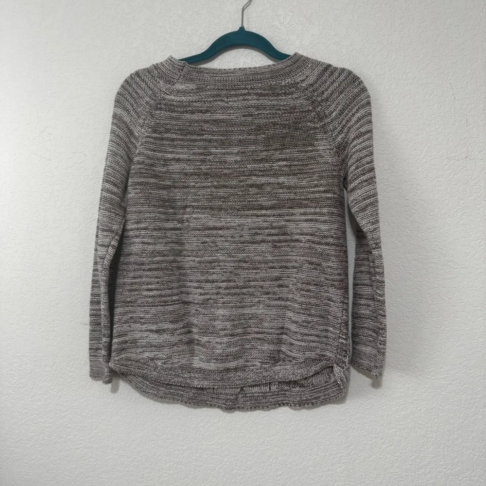 St Johns Bay Women Sweater‎ Knit Cable Pullover Long Sleeve Gray White Size S